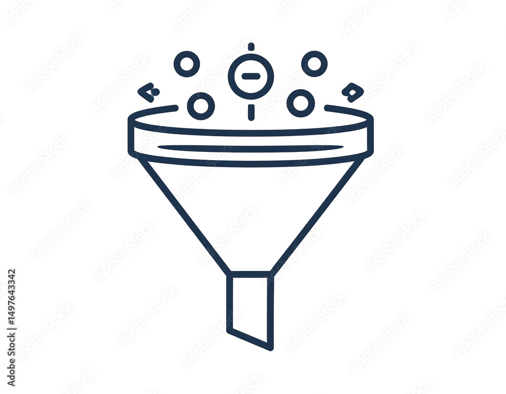 Poster data filtering process visualized as a funnel