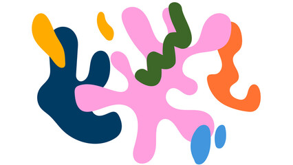 Abstract organic shapes in a vibrant, Matisse-inspired color palette, offering a modern and artistic element for various designs.