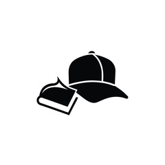 cap and book silhouette on white background
