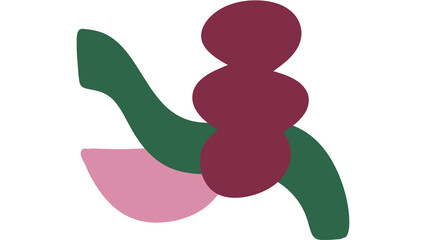 Abstract composition of organic, irregularly shaped elements in muted tones, perfect for modern and minimalist design projects or creative backgrounds.