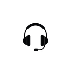 headset mic silhouette on white background