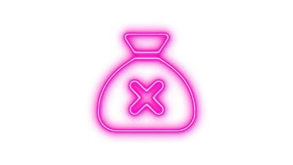 Neon sack xmark glow with transparent background
