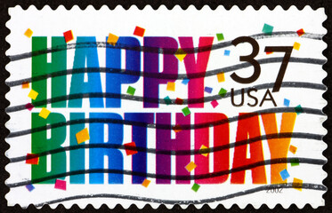 Postage stamp USA 2002 Happy Birthday, Best Wishes