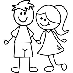 Stick figures vector