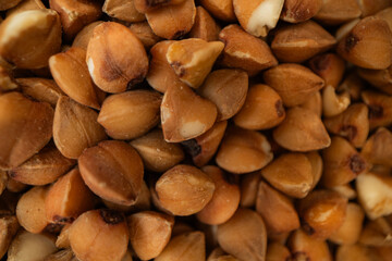 buckwheat. fresh buckwheat. dry buckwheat background.