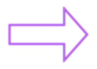 Neon violet arrow frame, vector illustration, on transparent background, png.