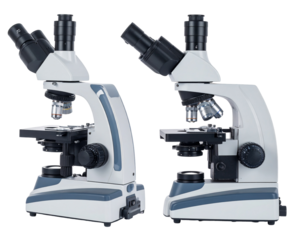 Two high-powered microscopes, detailed view