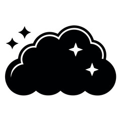 Single cloud icon flat design clean style isolated object