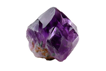 Fototapeta premium A Stunning Amethyst Crystal Cluster, a Deep Purple Gemstone Isolated on transparent background, cutout