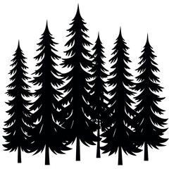 Obraz premium Silhouette design of a pine tree forest
