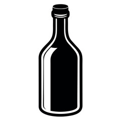 Clean glass bottle icon flat design for websites and apps