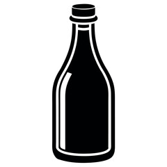 Clean glass bottle icon flat design isometric view