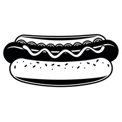Delicious hot dog vector graphic design for menu or packaging