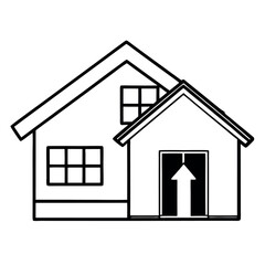 Rising property tax icon upward arrow and house graphic