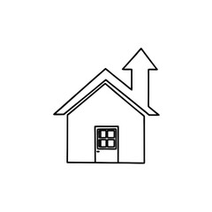 Rising property tax icon graphic design for financial reports
