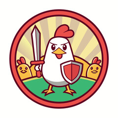 Chicken war icon set a single colorful vector graphic