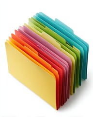 A stack of colorful file folders, ready to organize your life!