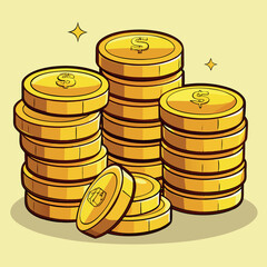 Stack of gold coins vector illustration