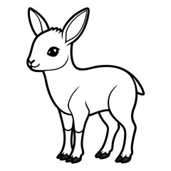 Baby patagonian mara outline vector illustration
