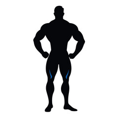 Fototapeta premium Silhouette vector of a muscular athlete s leg