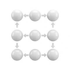 A blank mock business flow chart isolated on white.