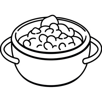 black and white stew pot clip art preview