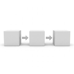 A blank mock business flow chart isolated on white.