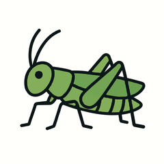 green grasshopper on white background