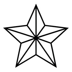Obraz premium Single star icon silhouette in black on white background