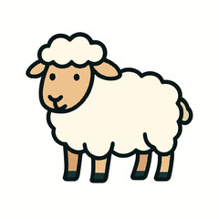 vector illustration of sheep with white background