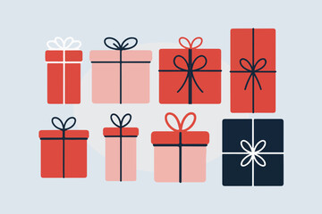 set of vector gift boxes