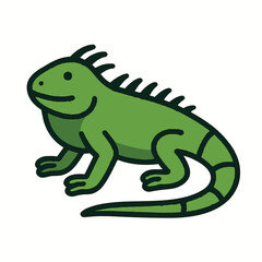 green iguana isolated on white