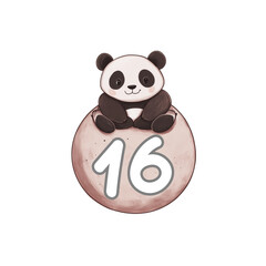 Obraz premium Panda Number Icon 