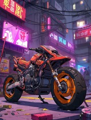Motorbike anime style