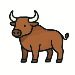 vector illustration of cartoon bull