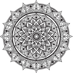 Obraz premium Intricate Black and White Mandala Design for Coloring