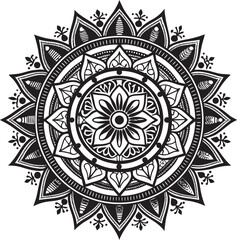 Intricate Black and White Mandala Design for Art and Decor