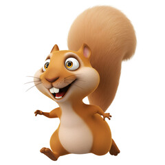 Cute 3D Animated Squirrel with Fluffy Tail
