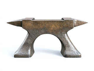 An anvil, isolated on a clean white background, with sharp edges and a smooth surface, no shadow.