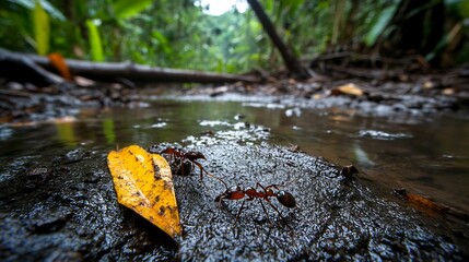 Ants by the Creek in the Rainforest