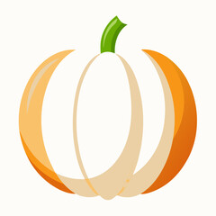Flat White Boer Pumpkin outline icon on white background