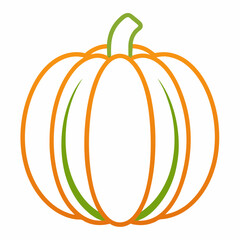 Flat White Boer Pumpkin outline icon on white background