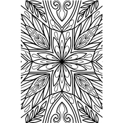 black and white floral ornament