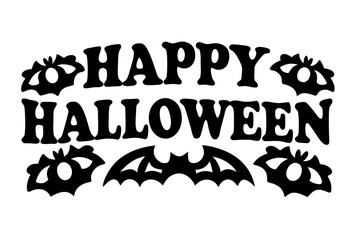 Happy Halloween vector lettering. Handwritten text design. Vector on white background