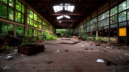 Overgrown Ruins of an Abandoned Factory: Nature Reclaiming Industry
