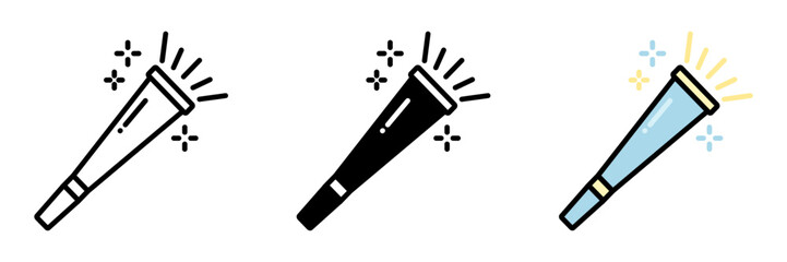 Party Horn is a festive noisemaker used to cheer and celebrate during birthday parties.