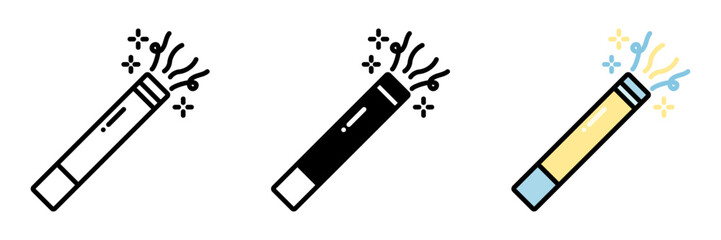 Party Popper is a handheld device that bursts confetti or streamers for fun, surprising party moments.