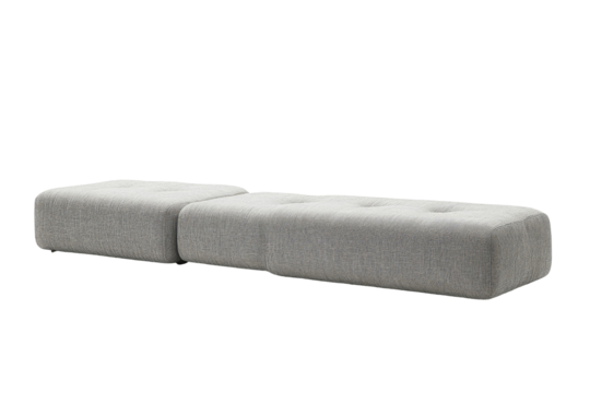 Light gray modular sofa set.  Modern, minimalist design.  Comfortable seating