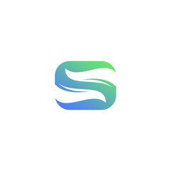 Letter S Leaf Logo Simple. S Icon Nature Design