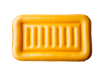 Yellow Inflatable Pool Mattress isolated on transparent background